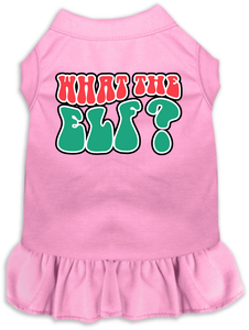 What The Elf Screen Print Dog Dress Light Pink Size Md