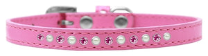 Pearl And Pink Crystal Size 8 Bright Pink Puppy Collar