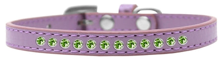 Lime Green Crystal Size 14 Lavender Puppy Collar