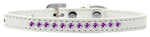 Purple Crystal Size 12 White Puppy Collar