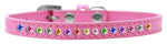 One Row Confetti Size 12 Bright Pink Puppy Collar