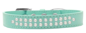 Two Row Pearl Size 14 Aqua Dog Collar