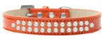 Two Row Pearl Size 18 Orange Ice Cream Dog Collar