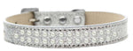 Two Row Pearl Size 20 Silver Ice Cream Dog Collar