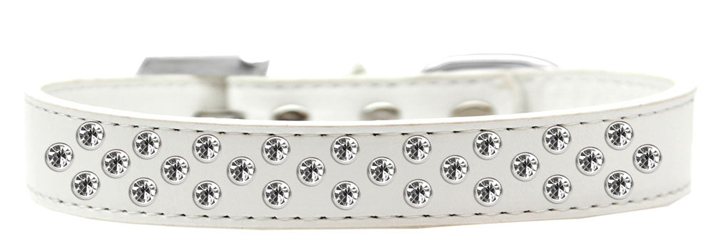 Sprinkles Dog Collar Clear Crystals Size 18 White