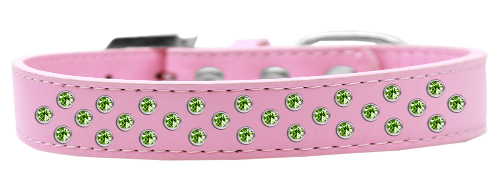 Sprinkles Dog Collar Lime Green Crystals Size 12 Light Pink