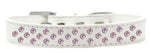 Sprinkles Dog Collar Light Pink Crystals Size 16 White