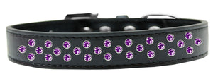 Sprinkles Dog Collar Purple Crystals Size 12 Black