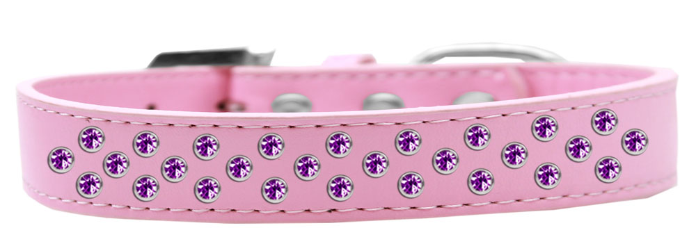 Sprinkles Dog Collar Purple Crystals Size 12 Light Pink