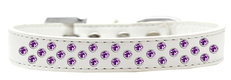 Sprinkles Dog Collar Purple Crystals Size 12 White