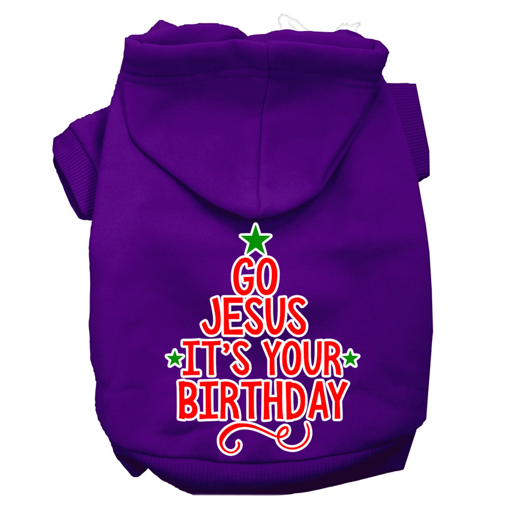 Go Jesus Screen Print Dog Hoodie Purple Xxxl