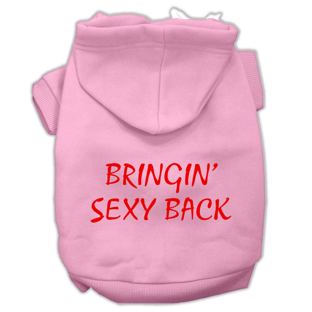 Bringin' Sexy Back Screen Print Pet Hoodies Light Pink Size Xxl