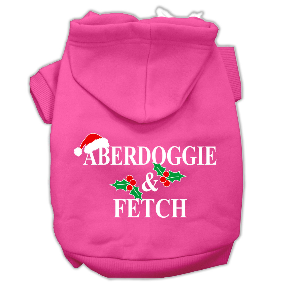 Aberdoggie Christmas Screen Print Pet Hoodies Bright Pink Size Xxl