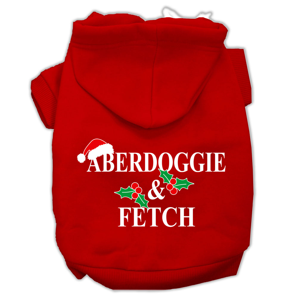Aberdoggie Christmas Screen Print Pet Hoodies Red Size Xxl