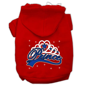 I'm A Prince Screen Print Pet Hoodies Red Size Xxxl
