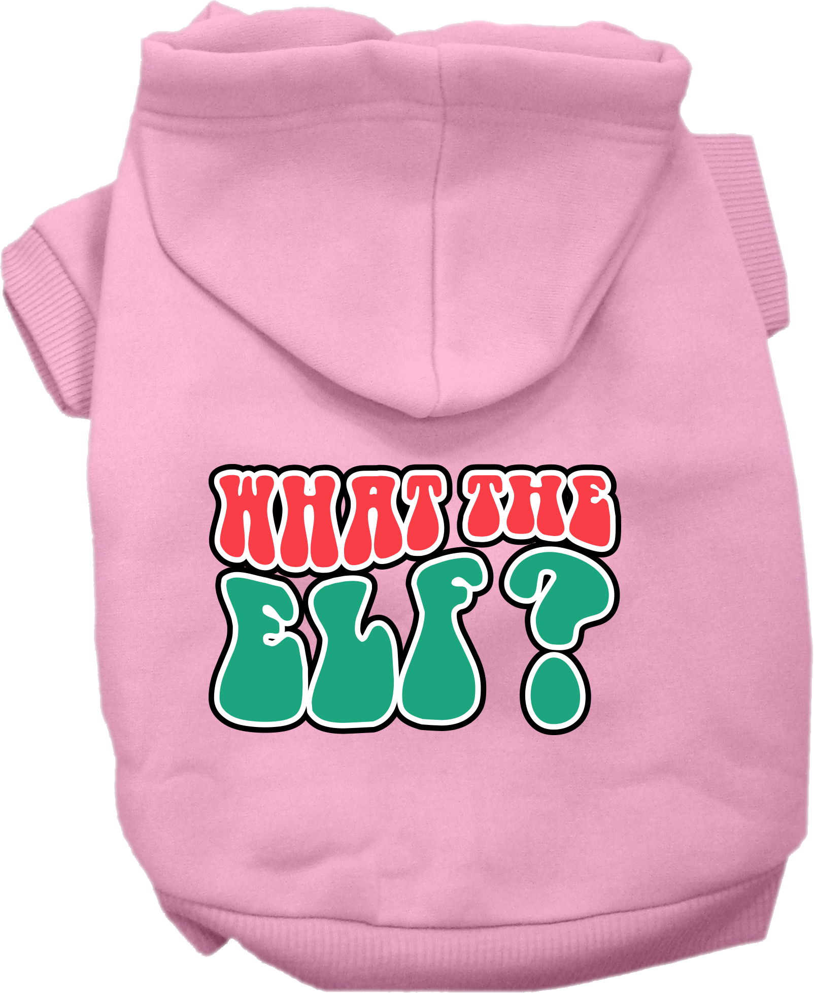 What The Elf Screen Print Dog Hoodie Light Pink Size 4x