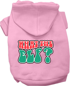 What The Elf Screen Print Dog Hoodie Light Pink Size 4x