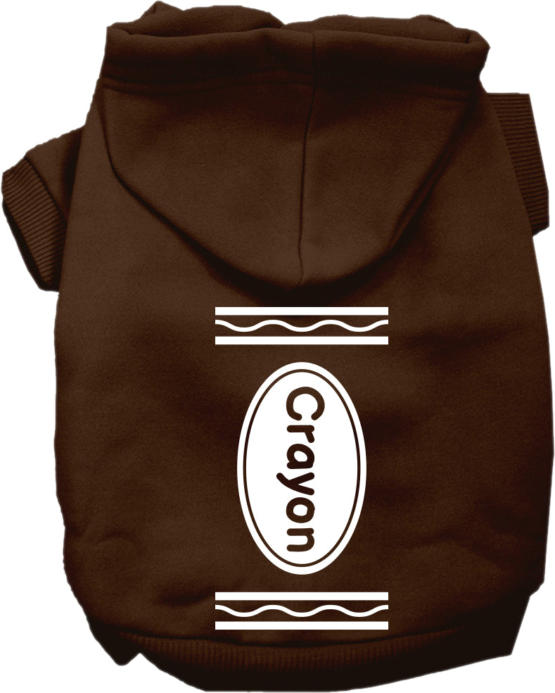 Crayon Costume Screen Print Dog Hoodie Brown Size Lg