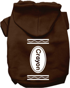 Crayon Costume Screen Print Dog Hoodie Brown Size Lg