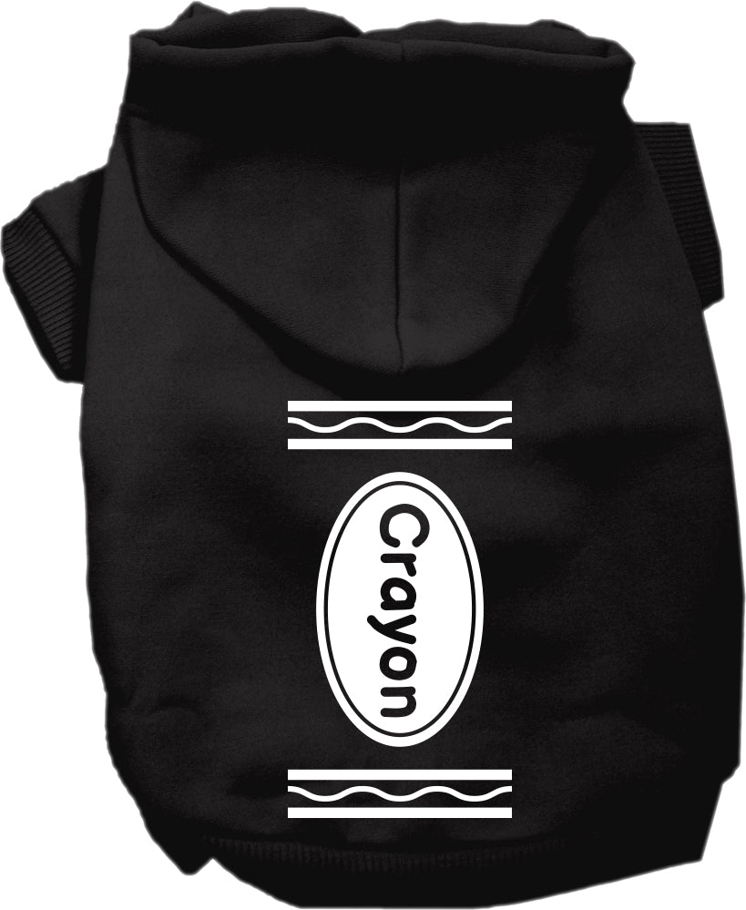 Crayon Costume Screen Print Dog Hoodie Black Size Xxxl