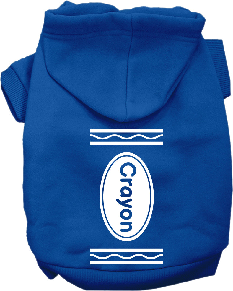 Crayon Costume Screen Print Dog Hoodie Blue Size Xxxl