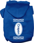 Crayon Costume Screen Print Dog Hoodie Blue Size Xxxl