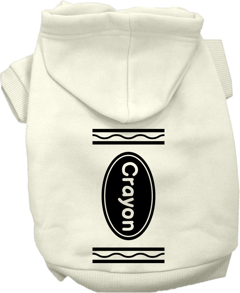 Crayon Costume Screen Print Dog Hoodie Cream Size Xxxl