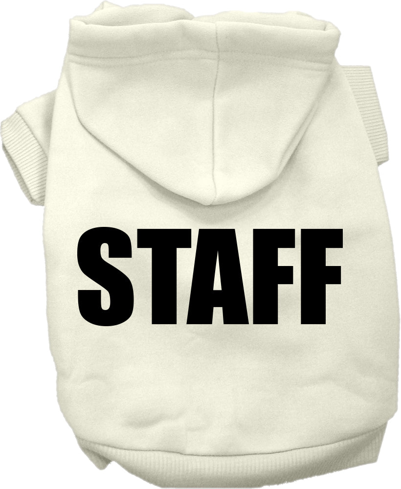 Staff Costume Screen Print Dog Hoodie Cream Size Xxl