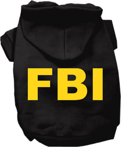 Fbi Costume Screen Print Dog Hoodie Black Size Xxl