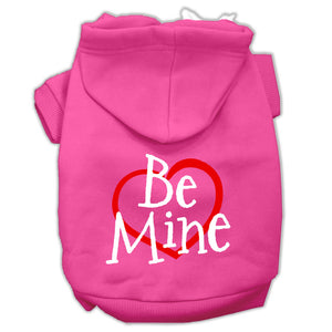 Be Mine Screen Print Pet Hoodies Bright Pink Size Sm