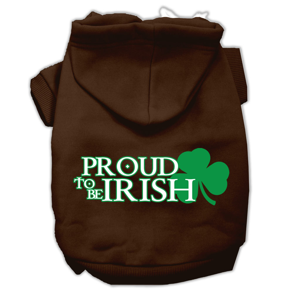 Proud To Be Irish Screen Print Pet Hoodies Brown Size Xxxl