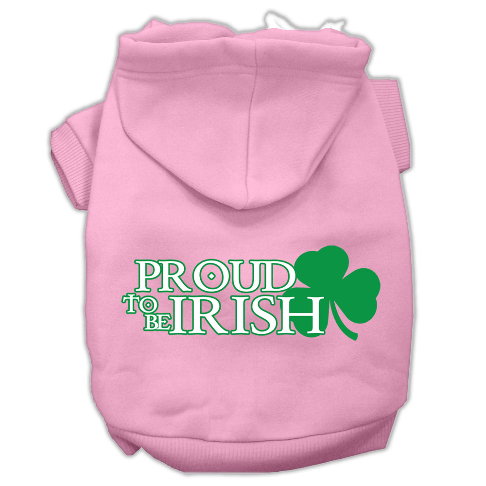 Proud To Be Irish Screen Print Pet Hoodies Light Pink Size Xxxl