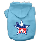 Democrat Screen Print Pet Hoodies Baby Blue Size Lg