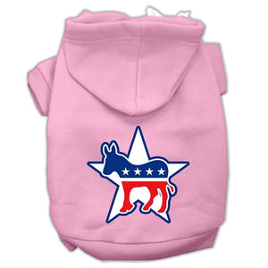 Democrat Screen Print Pet Hoodies Light Pink Size Lg