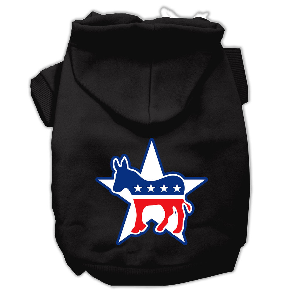 Democrat Screen Print Pet Hoodies Black Size Med