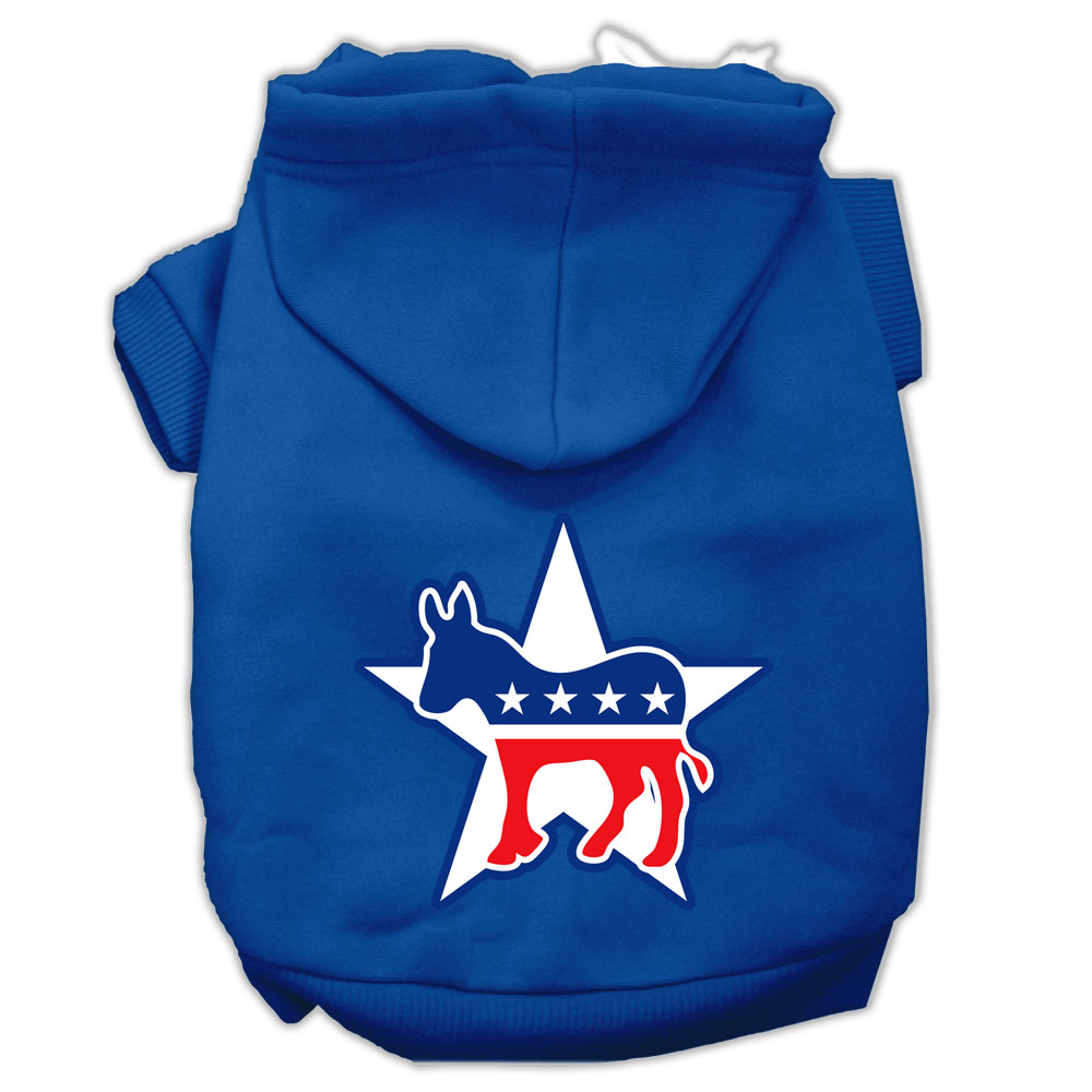 Democrat Screen Print Pet Hoodies Blue Size Med