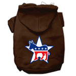 Democrat Screen Print Pet Hoodies Brown Size Med