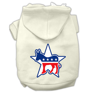 Democrat Screen Print Pet Hoodies Cream Size Med