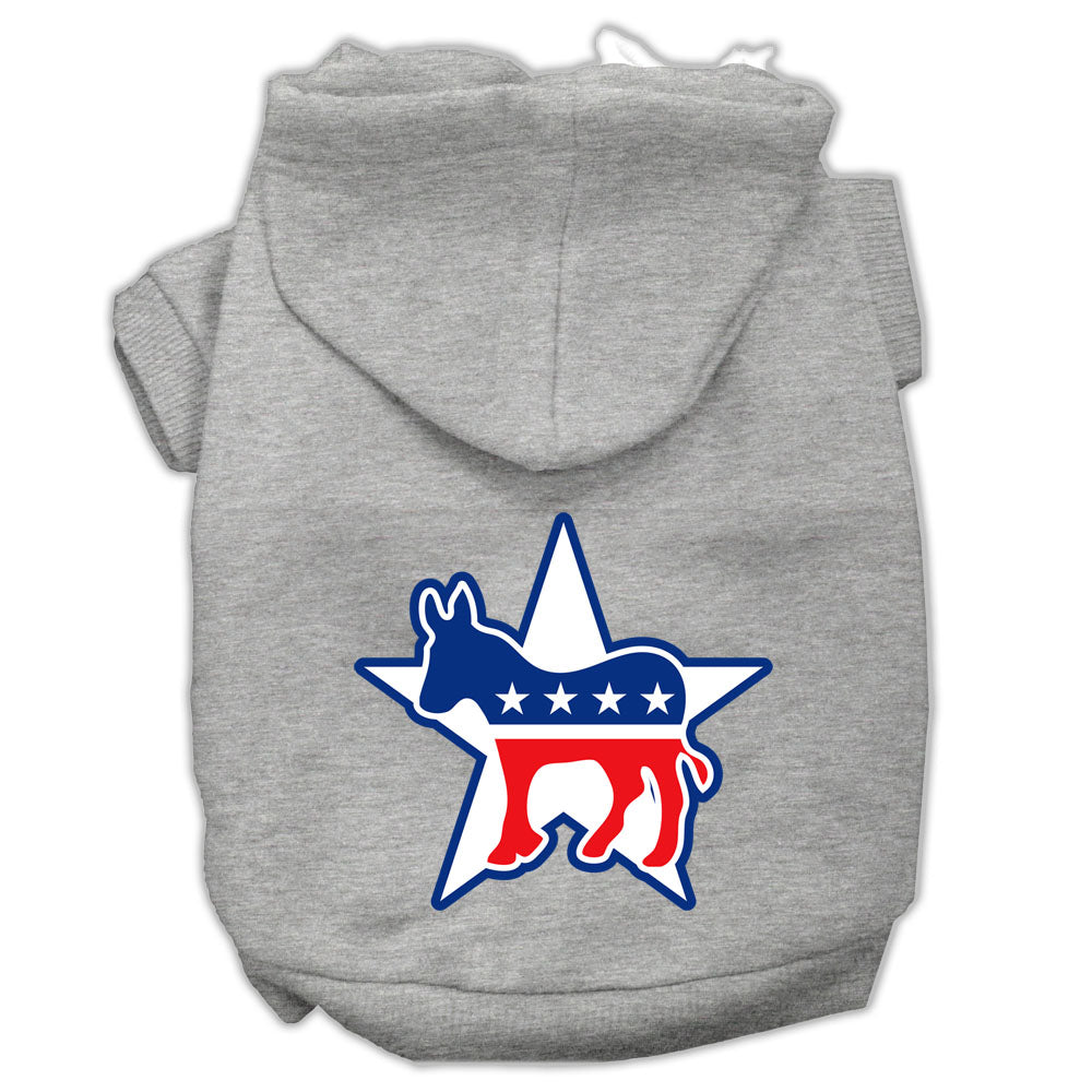 Democrat Screen Print Pet Hoodies Grey Size Med