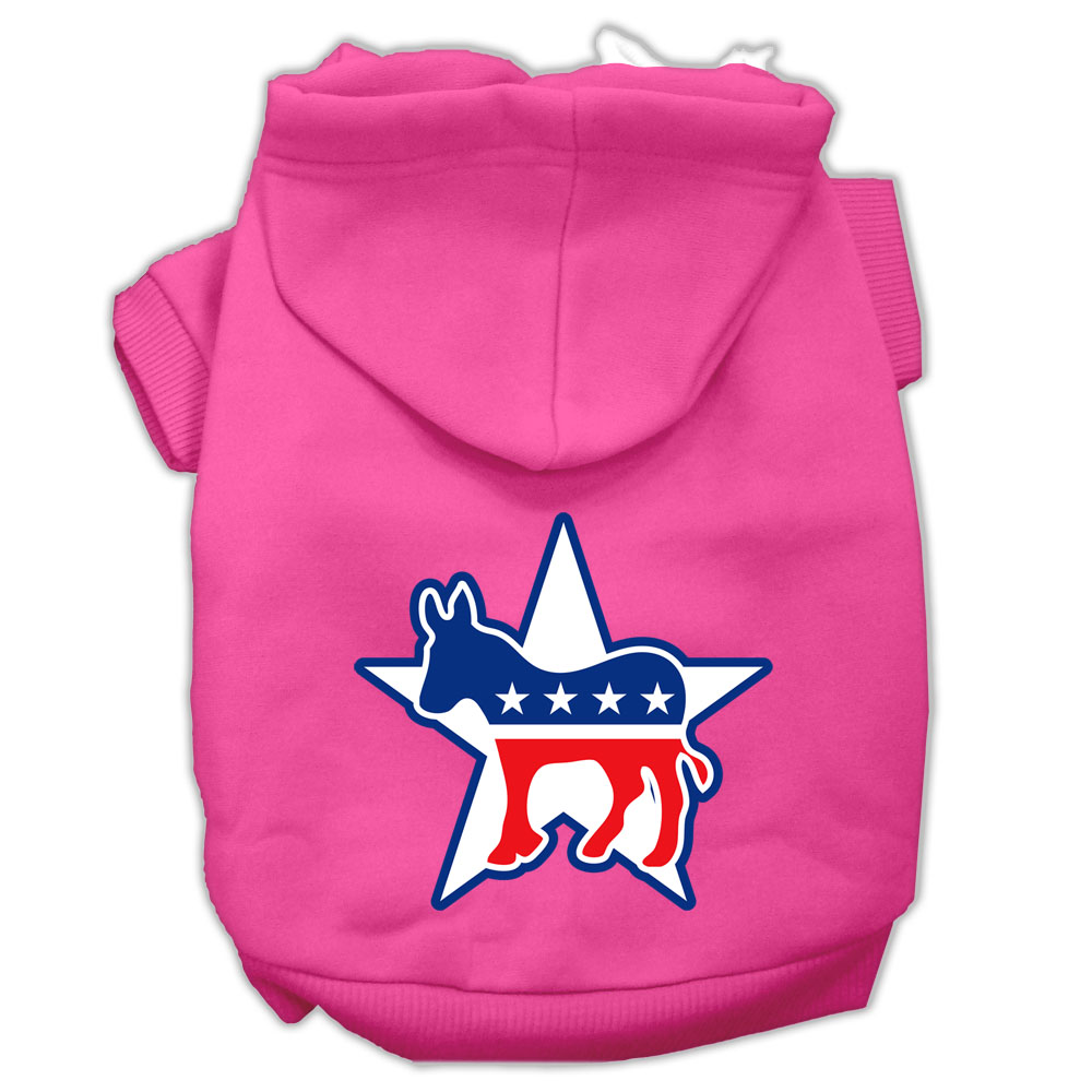 Democrat Screen Print Pet Hoodies Bright Pink Size Xs