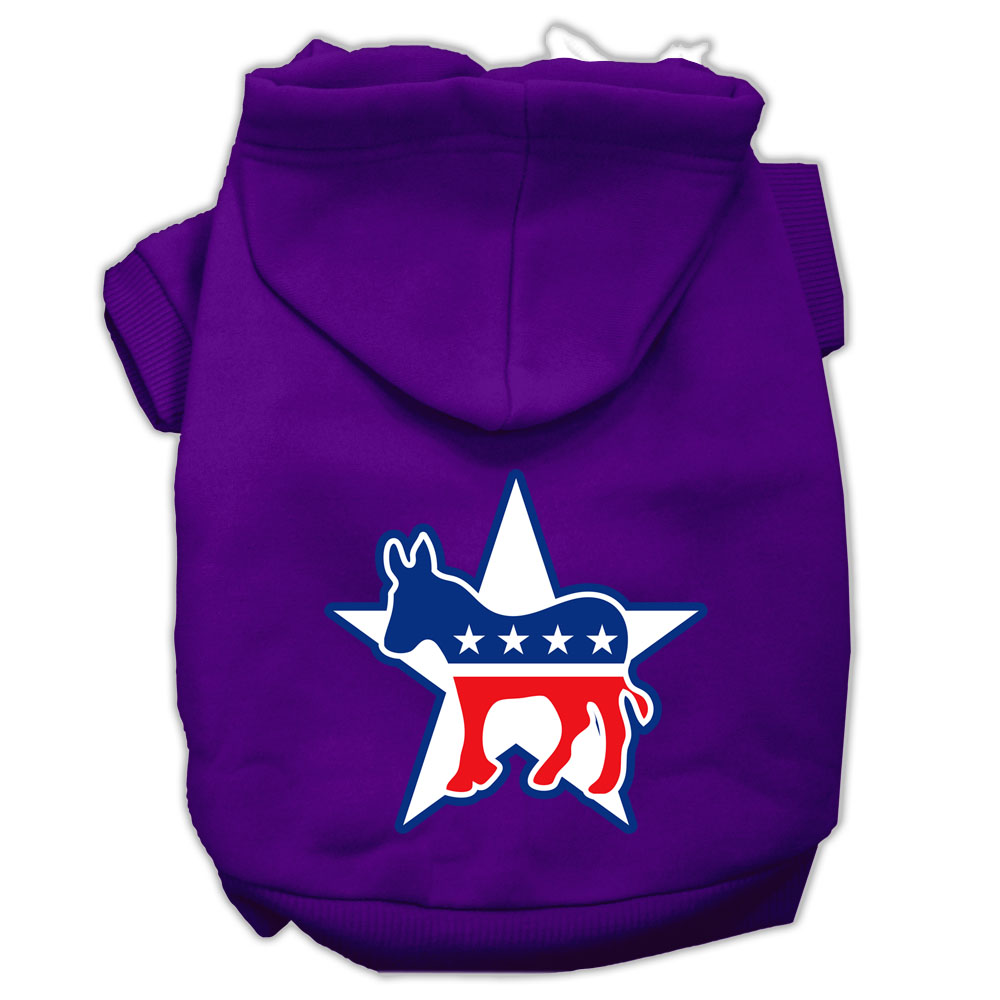 Democrat Screen Print Pet Hoodies Purple Size Xxxl