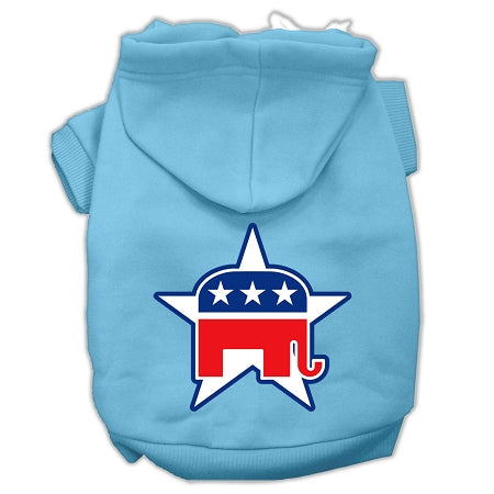 Republican Screen Print Pet Hoodies Baby Blue Size Xl