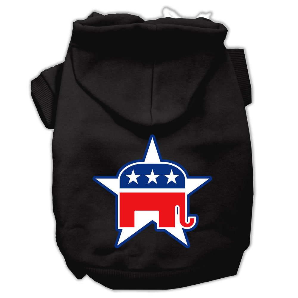 Republican Screen Print Pet Hoodies Black Size Xl