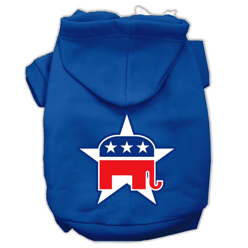 Republican Screen Print Pet Hoodies Blue Size Xl