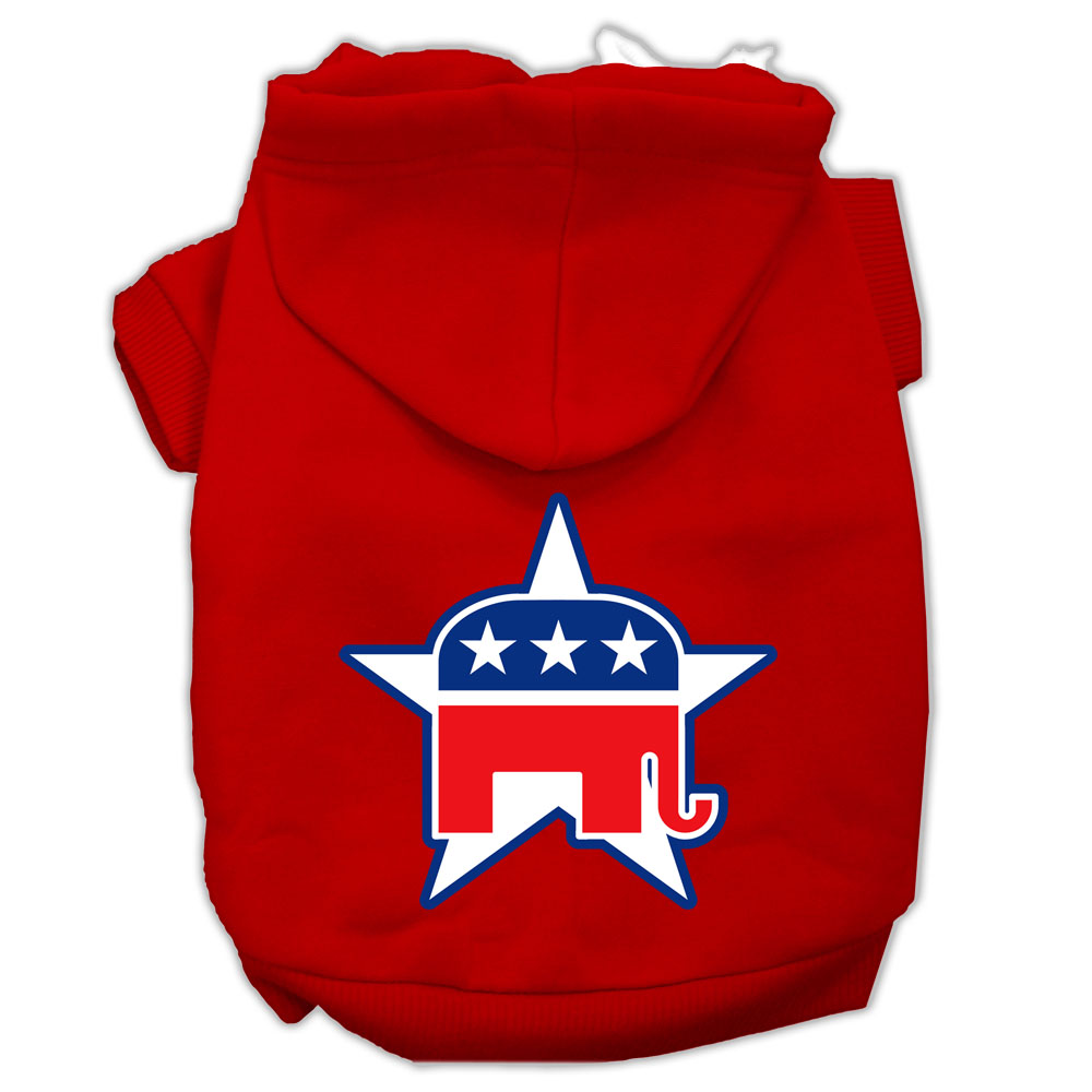 Republican Screen Print Pet Hoodies Red Size Xl