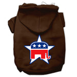 Republican Screen Print Pet Hoodies Brown Size Xs
