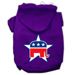 Republican Screen Print Pet Hoodies Purple Size Xs