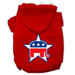 Republican Screen Print Pet Hoodies Red Size Xs