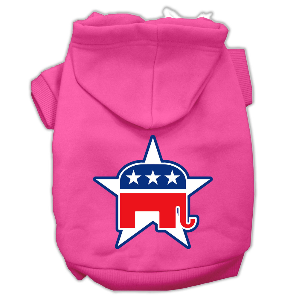 Republican Screen Print Pet Hoodies Bright Pink Size Xxl