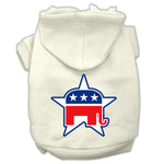 Republican Screen Print Pet Hoodies Cream Size Xxl